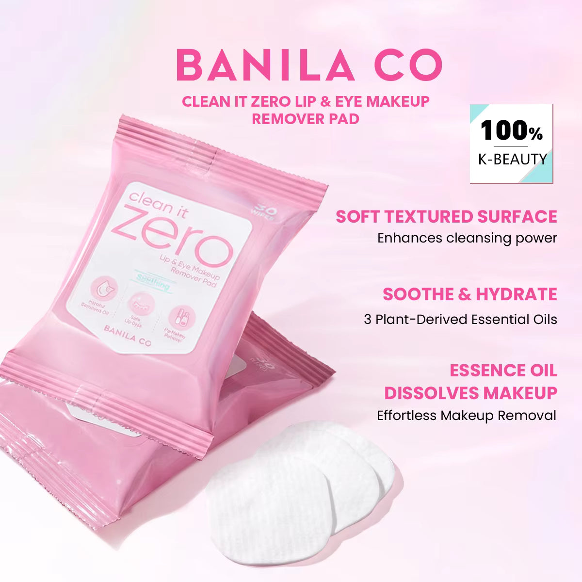 BANILA CO - Clean It Zero Soothing Lip & Eye Remover Pad 30ea