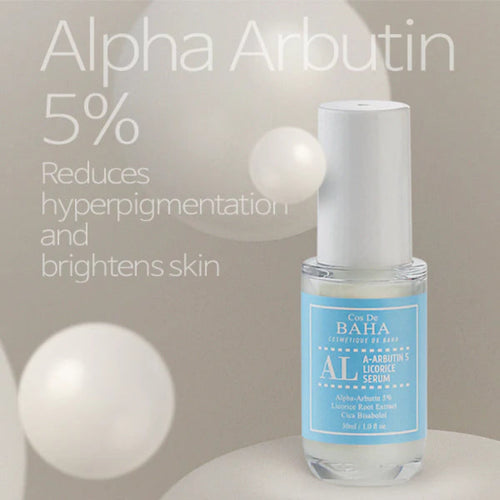 Cos De Baha [AL] Alpha-Arbutin 5% Licorice CICA Bisabolol Facial Serum 30ml